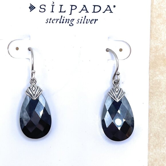 W3144 Retired Silpada Sterling Silver EBONY Earrings - Picture 1 of 1